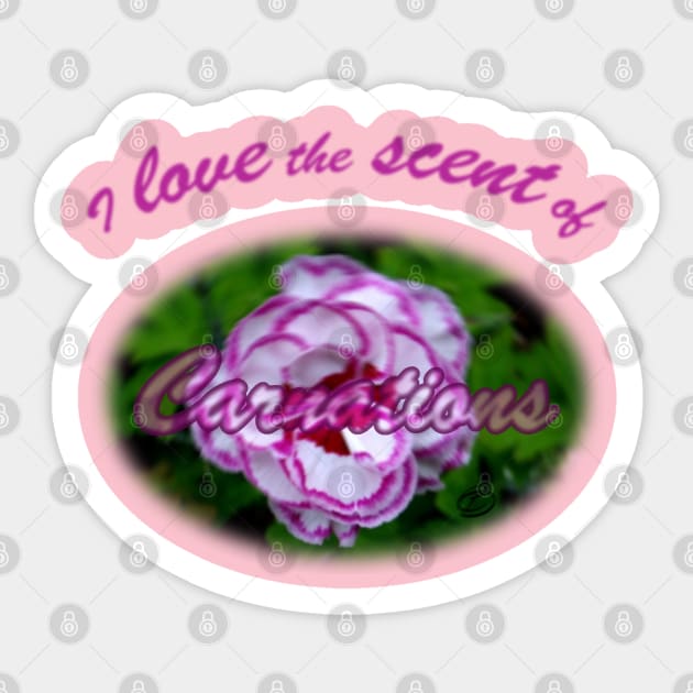 Scent of Carnations Sticker by Cavaleyn Designs